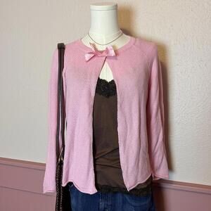 sophie and sam dainty coquette bow charming cotton cardigan nwt pink adorable